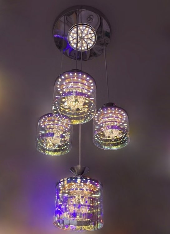 light changing chandelier