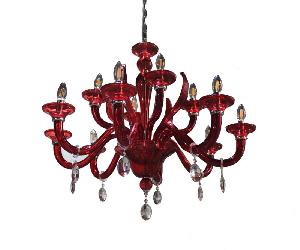 The Red Color Finish Glass Arm Candle Holder Italian Pattern Design Home Decor Lighting Chandelier