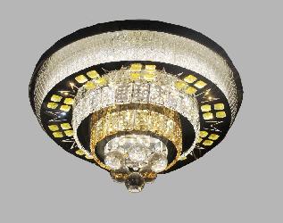 500 MM Round Shape Crystal Pendant Ceiling Mount Chandelier With Inbuilt Audio Speaker and Colors Changing RGB Lights