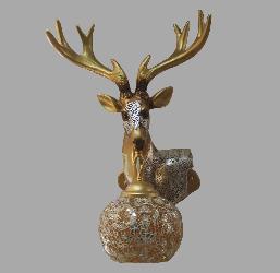 Deer Head With Glass Ball Pendant Wall Mount Lamp and Wall art Lamp For Bedroom