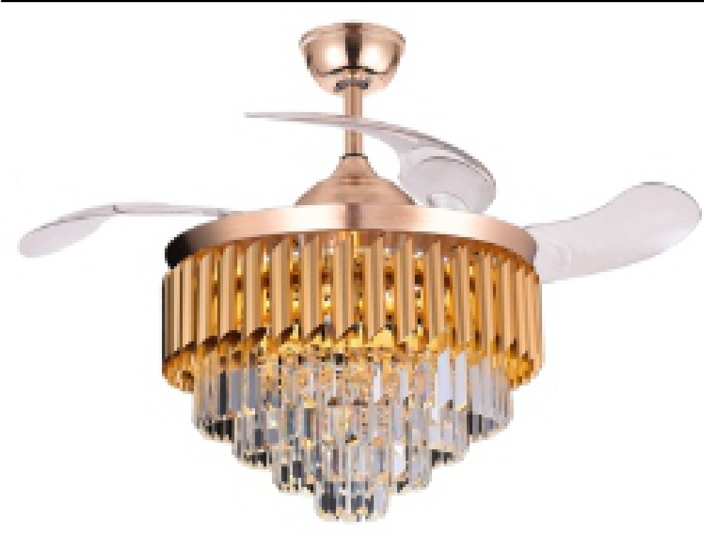 Decorative Feather Design LED 3 Blade Ceiling Fan Chandelier 